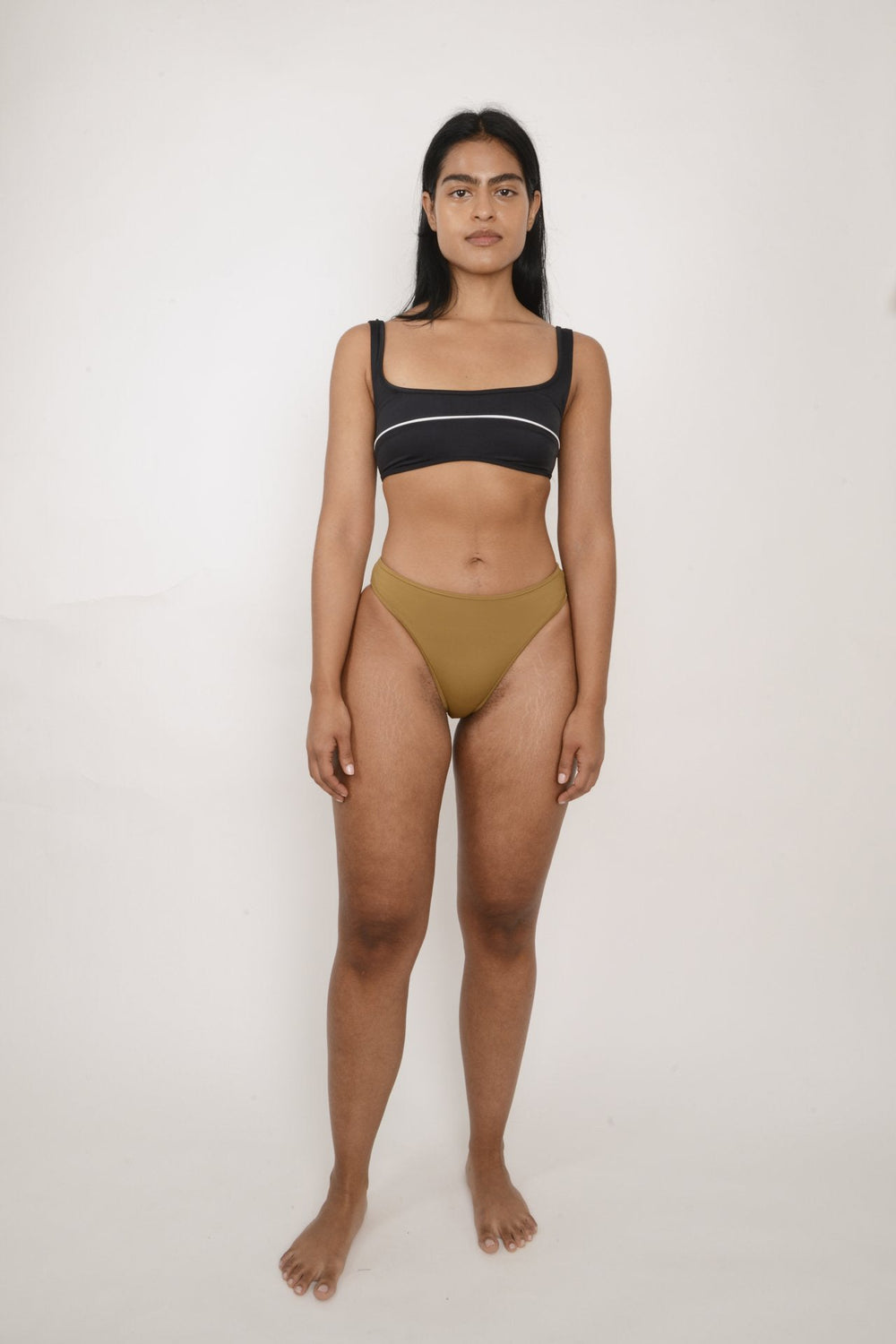 HIGH CUT BOTTOM, KHAKI